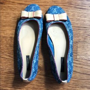 LOUIS VUITTON Blue Denim Monogram Ballet Flats